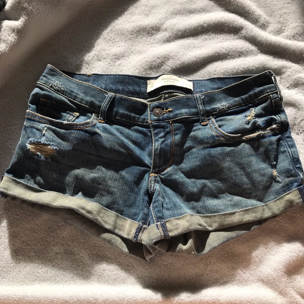 Jean button up shorts